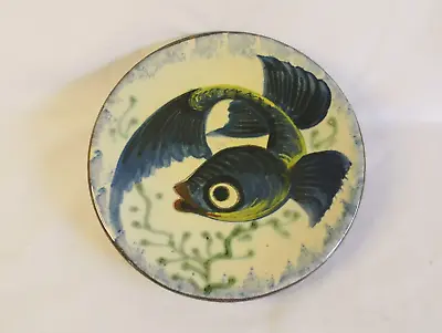 Buy Signed Puigdemont Pottery, Spain Hand Painted Wall Plate Fish Decor • 18.93£