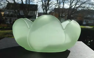 Buy Vintage Bagley Tulip Frosted Glass Bowl / Posy Vase Pat 3169 Rd 870054 1930's • 15£