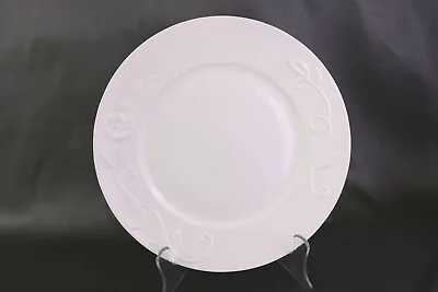 Buy Bella Lux Bone China Dinner Plate (s) DELPHINE All White Embossed Floral • 18.92£