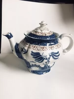 Buy 1940s Booths Real Old Willow A8025 Tea Pot & Cover Blue & White Vintage English • 14£