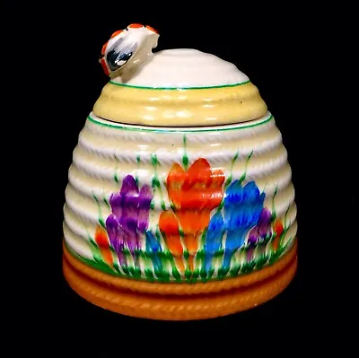 Buy Clarice Cliff Crocus Large Sized Beehive Honey Pot C.1931 / Art Deco Pottery • 229£