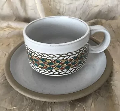 Buy Midwinter~England~Stoneware~Braid Pattern~Coupe Cup & Saucer~Mint~New Old Stock • 2.87£