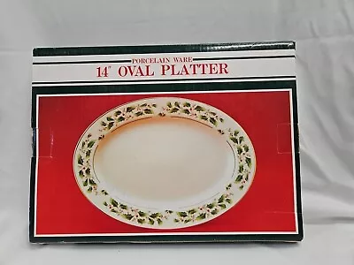 Buy Porcelain Ware 14  Oval Platter Holly & Berries Gold Trimmed Made In Japan • 17.91£