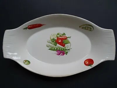 Buy Serving Dish - Vintage - Egersund Norway -Oval - Vegetable Pattern - 26.5x15.5cm • 8.50£