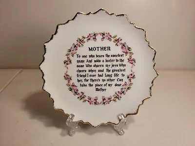 Buy Vintage Bradley Porcelain Tribute To Mom Mother Wall Hanger Plate With Gold Trim • 5.66£