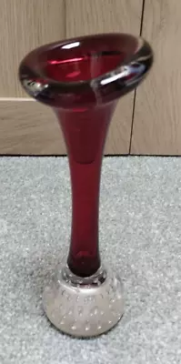 Buy Vintage 1960s Aseda  Bone - Swedish Art Glass Jack In The Pulpit  Vase - Red • 6£