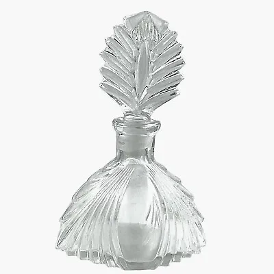 Buy Art Deco Perfume Bottle With Stopper 5.25 In Depression Clear Glass 1930’s Rare • 42.95£