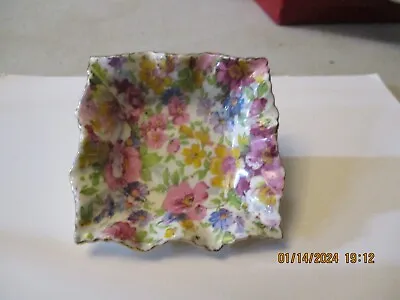 Buy Very Pretty James Kent Art Deco? 'summertime' Chintz Small Pin Tray Used C 1935 • 8£