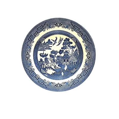Buy VINTAGE CHURCHILL BLUE WILLOW 10.25” PLATE England STAFFORDSHIRE ENGLAND • 8.82£
