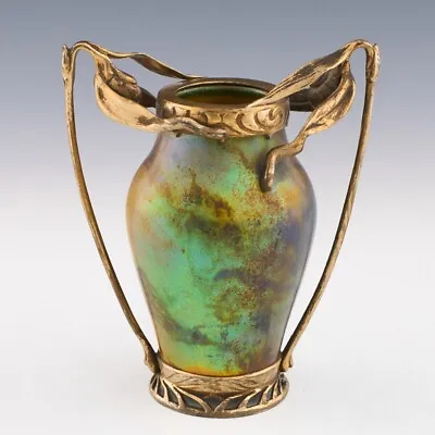 Buy Zsolnay Pecs Eosin Lustred Vase With Ormolu Mounts 1898-1900 • 2,825£