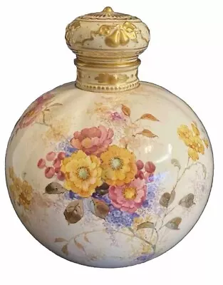 Buy Royal Crown Derby Hand Painted Enamel Porcelain Bottle Jar Circa 1900 “As Found” • 282.92£