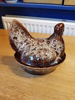 Buy Vintage Style Brown Speckled Hen Ceramic Chicken Egg Holder Fosters Pottery Vgc • 19.99£