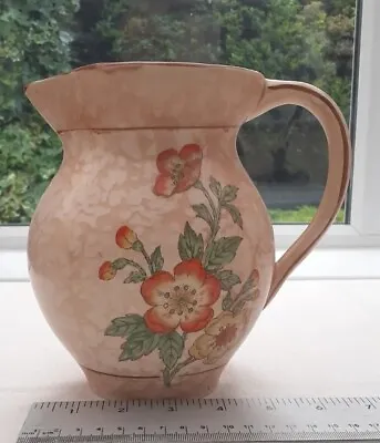 Buy Vintage Arthur Wood Vase/Jug 1930's/40s Orange Flower Design Very Good Condition • 9.99£