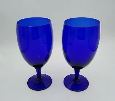 Buy Cobalt Blue Footed Drinking Glasses - 7  Tall, Lot Of 2 • 9.62£