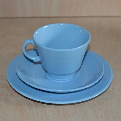 Buy Woods Ware Iris Trio Tea Cup Saucer Side Plate Trio Blue 1950s • 9.25£