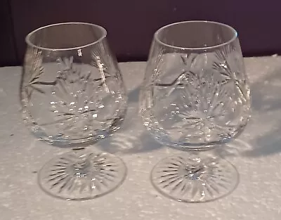Buy 2 X Edinburgh Crystal Star Of Edinburgh Brandy Glasses 11cms • 19.99£
