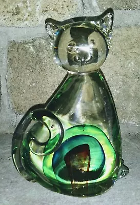 Buy Murano 8 X5 X3  Blue,Green & Red Glass Cat Sommerso W/Attached Curly Tail MINT! • 56.94£