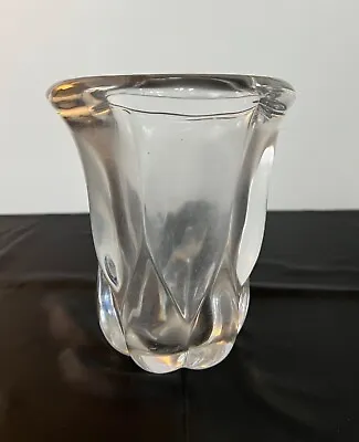 Buy Vintage Val St. Lambert Organic Heavy Clear Crystal Glass Vase Signed 3.86kg • 24£