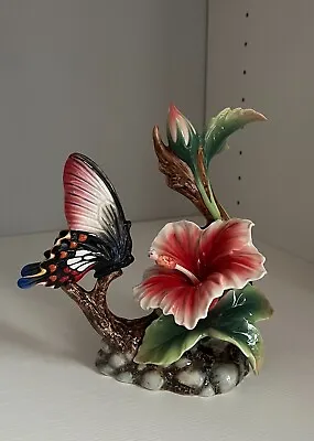 Buy FRANZ-Wonderful Life-Butterfly & Hibiscus Design Sculpted Porcelain Figurine • 143.35£