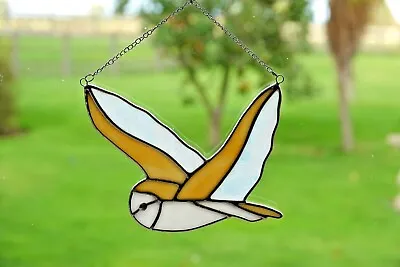 Buy Stained Glass Suncatcher/Window Hanger Flying Barn Owl Gift/Home Decoration • 32£
