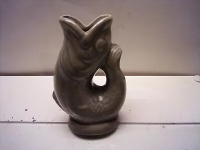Buy Dartmouth Devon Pottery  Gluggle  Fish Small Jug  Vase Vintage  9 Cm Grey/green • 15£