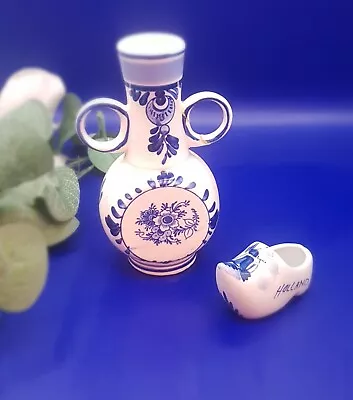 Buy Vintage Blue Delft Vase And Clog Hand Painted Pottery C1950 • 4£
