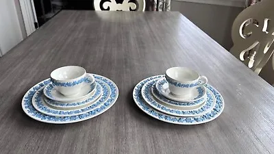 Buy Wedgwood Queensware Cream On Lavender 5piece Place Setting Shell Edge Plate Cup • 95.89£