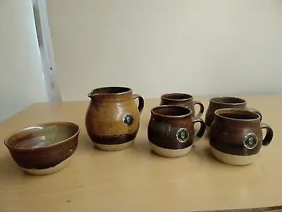Buy 4 X  Fosters Pottery, Cornwall Coffee Mugs, Jug, Sugar Bowl ❤️CHARITY  • 25£