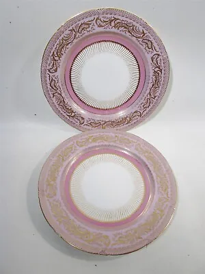Buy Exquisite Cauldon Bone China England HP Raised Gold Violet Pair Dinner Plates • 94.86£