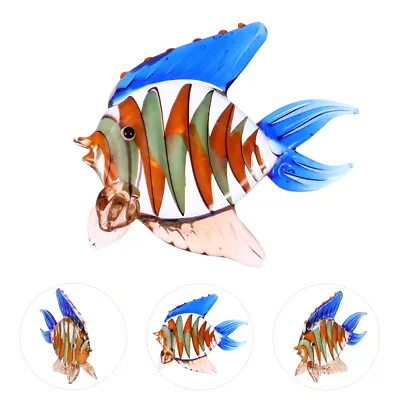 Buy Glass Fish Figurine Exquisite Delicate Fish Ornament Fish Figurine Decor • 7.25£