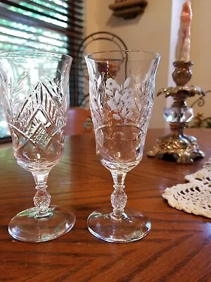 Buy Rare Antique  Newgate   By Rock Sharpe Crystal, Juice Glass, Set Of Two (2) • 50.38£