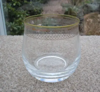 Buy Antique Style Glass Gold Rimmed Tealight Candle Holder • 5.50£