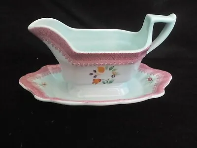 Buy Gravy Boat With Underplate, Adams China, Calyx Ware, Hand-painted, 1960s Vintage • 15£