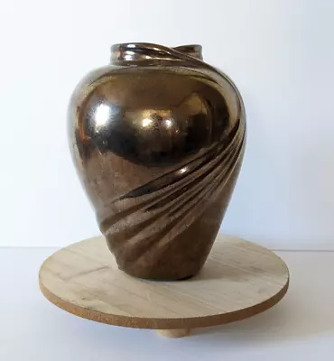 Buy Vintage Haeger Ceramic Pottery Brown Bronze Postmodern Wave Organic Shell • 53.03£