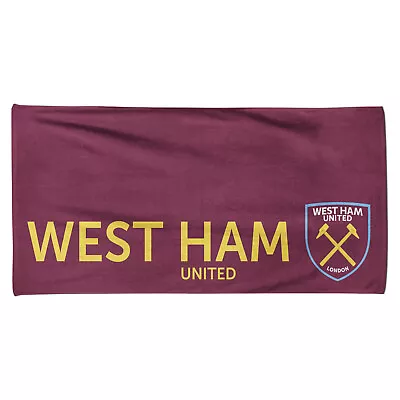Buy West Ham United Crest Beach Towel Cotton Carlet Gold Bath Swim Football Towel • 15.99£