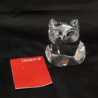 Buy Orrefors Olle Alberius Signed Owl Heavy Art Glass Statue Sweden • 24.83£