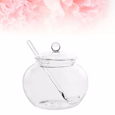 Buy Transparent Glass Jar With Spoon And Lid - Perfect For Salt And Sugar • 13.18£