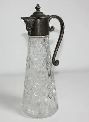 Buy Vintage Silver Plated And Cut Glass Claret Jug Decanter • 12£