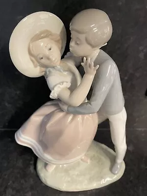 Buy Large Retired Lladro 4856 Waltz Time Precocious Love Boy Kissing Girl Figurine • 19.99£