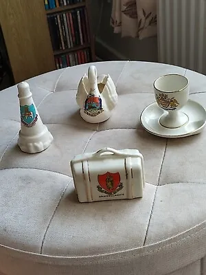 Buy 4 Macintyre Moorcroft Antique  Porcelain Crested China Pieces - Assorted Crests • 21.99£