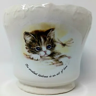 Buy Antique Old Foley James Kent Kitten Cat Planter Kindness Love Vase Plant Pot • 13£