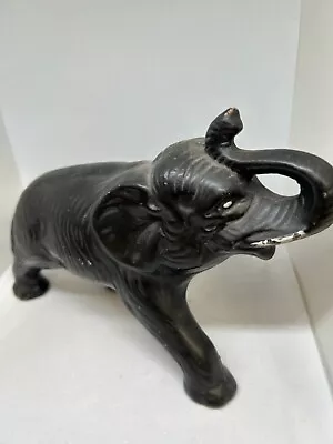 Buy Black Elephant Pottery Marked Ornaments Animals 24cm Long Decorative Home #LH • 2.99£