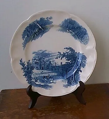 Buy Vintage (1930's) Johnson Brothers “Haddon Hall Design” Blue & White Dinner Plate • 9.99£