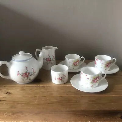 Buy Teapot & 3 Cup & Saucer Set Cath Kidston Queen’s Fine Bone China  Floral Spring • 24.97£