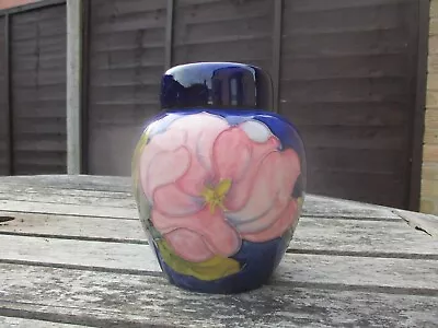 Buy Moorcroft Pottery  Pink Magnolia On Blue Ginger Jar • 145£