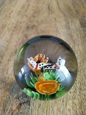 Buy Vintage Floral & Butterfy Decorated Paperweight • 9.99£