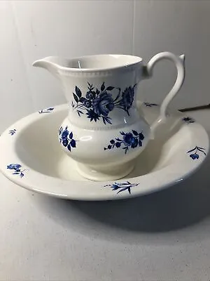 Buy Vintage Lord Nelson Pottery England Pitcher W/ Matching Bowl Floral Porcelain • 30.52£