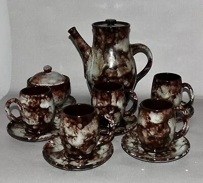 Buy Vintage Ewenny Pottery Wales Twisty Handled Coffee Set  • 39.99£