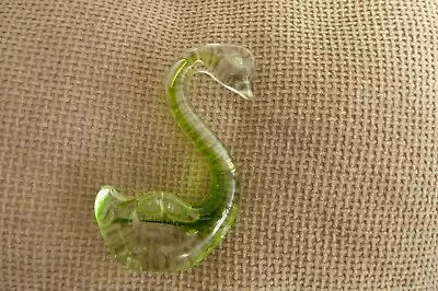 Buy Art Glass Swan Shaped  Collectable Green Glass Ornament Figurine. • 12£