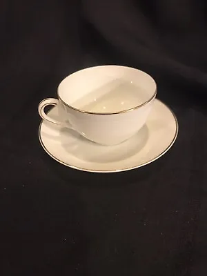 Buy Noritake China Handpainted JAPAN White Cup Gold Rim Teacup Saucer Vintage 5 1/2  • 9.60£